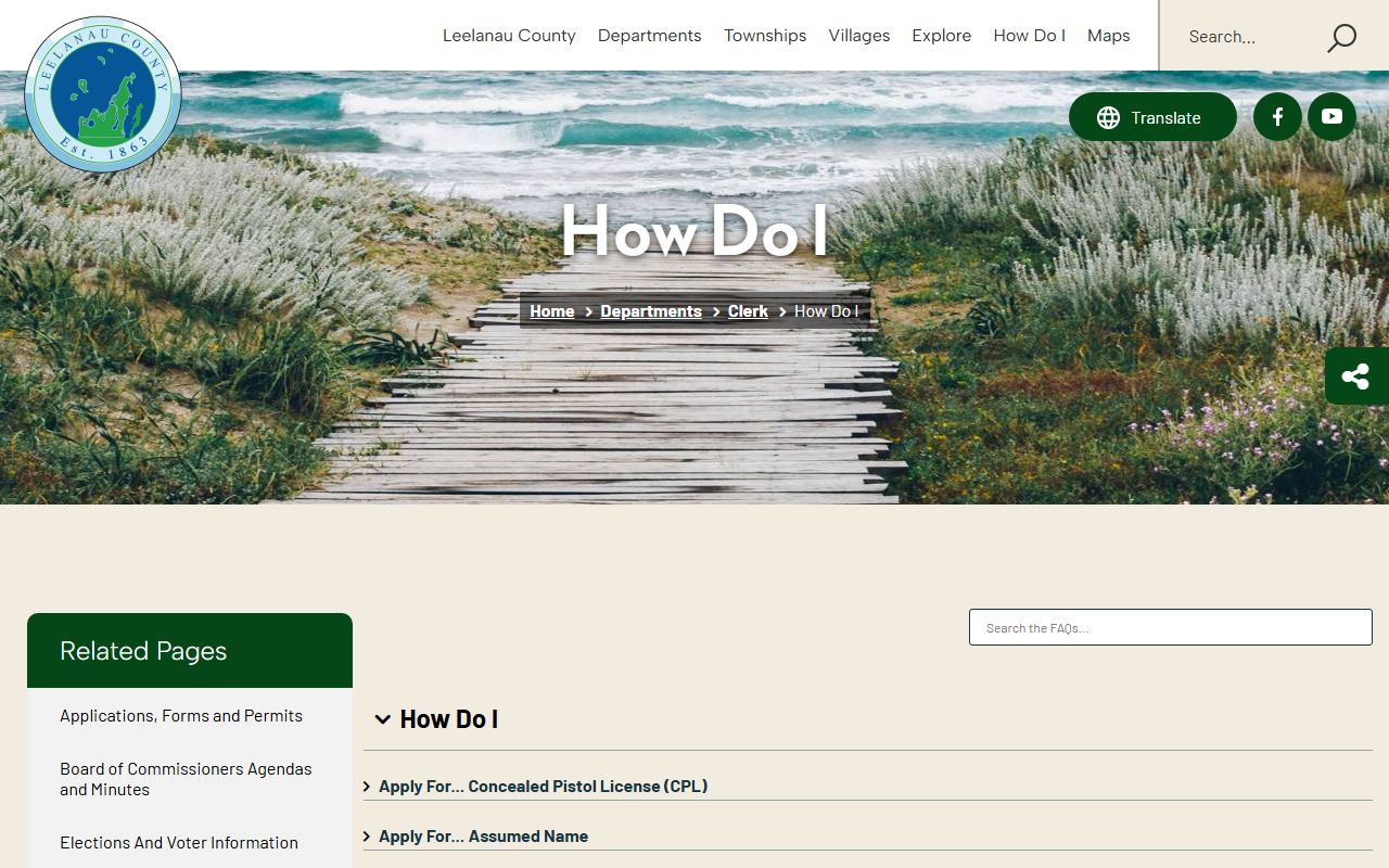 Leelanau County Clerk of Court certified copy request how-do-I page