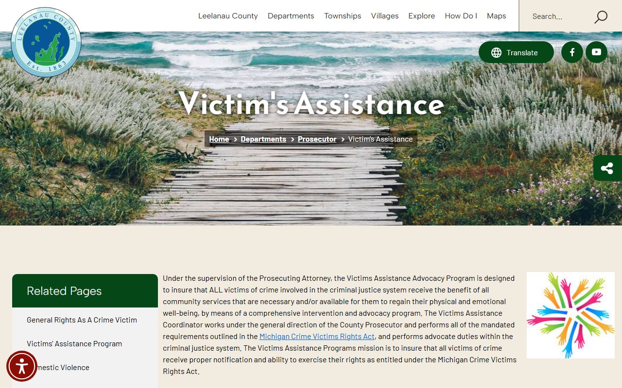 Leelanau County arrest records prosecutor victim assistance page