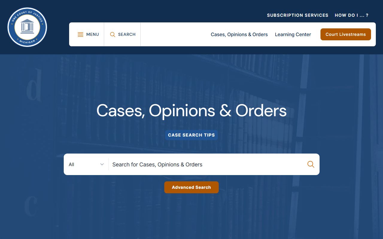 Leelanau County court records Michigan Courts case and appellate search page
