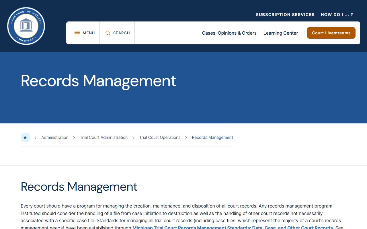 Leelanau County court records Michigan trial court records management page